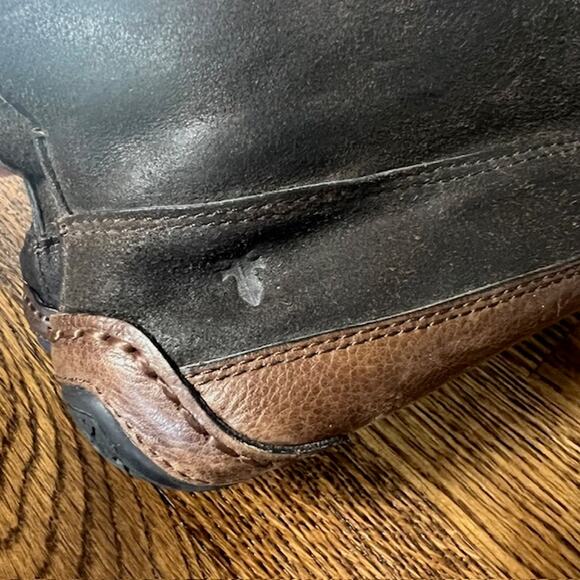 Frye Morgan Chukka Moccasin Slipper Shoes Womens 8.5 Brown Leather Wool Lined - Picture 6 of 7